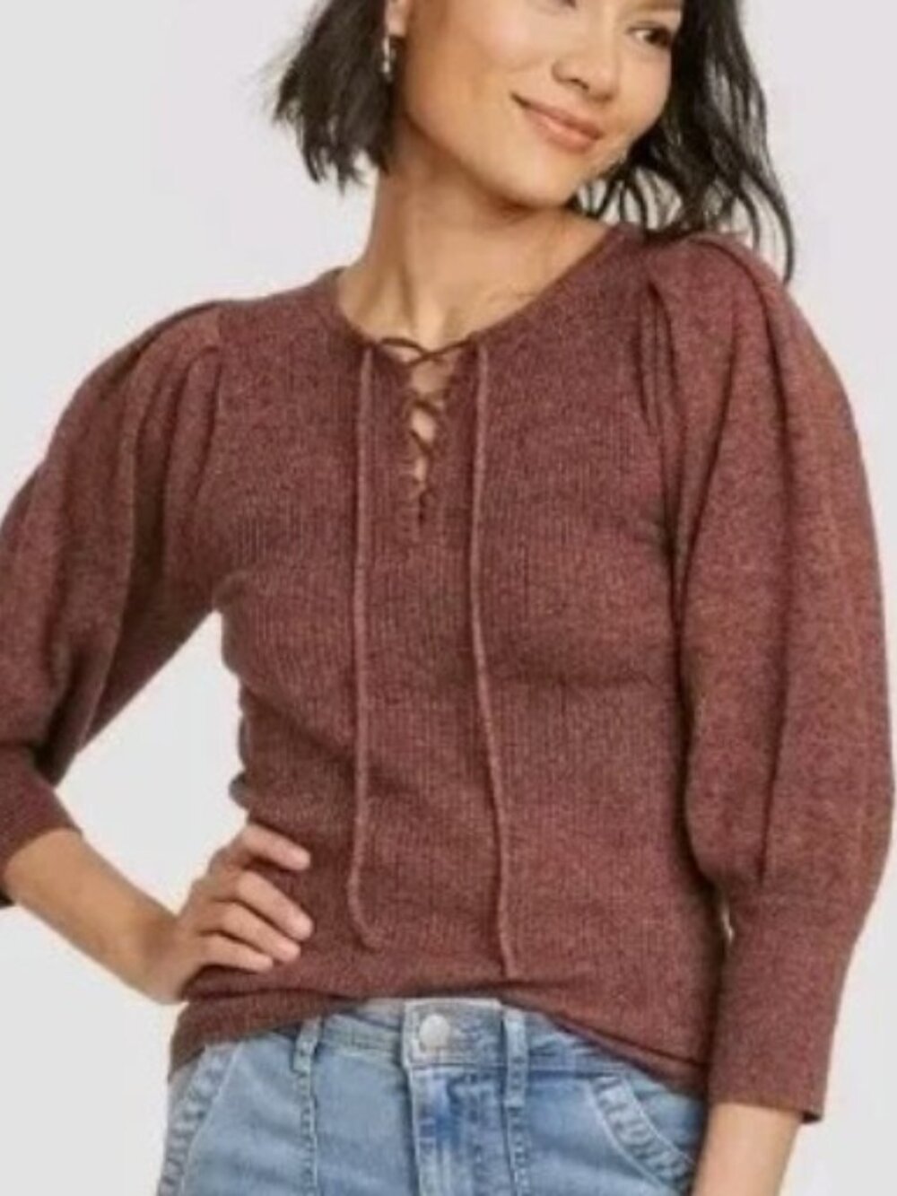 NWOT Knox Rose Maroon Long Sleeve